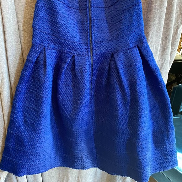 Sans Souci Womens Strapless Dress Navy Blue MEDIUM Juniors Mini SunDress - Picture 3 of 6